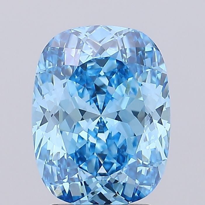 Loose Diamond - CUSHION MODIFIED 3.14ct Fancy Vivid Blue VVS2: Loose Diamond - CUSHION MODIFIED 3.14ct Fancy Vivid Blue VVS2 Source: This is a real non-mined Diamond that has been grown in a lab Shape: CUSHION MODIFIED Carats: 3.14 Color: Fancy Vivid Blue Certifi