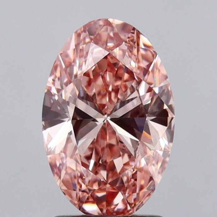 Loose Diamond - OVAL 1.72ct Fancy Vivid Brownish Pink VS1: Loose Diamond - OVAL 1.72ct Fancy Vivid Brownish Pink VS1 Source: This is a real non-mined Diamond that has been grown in a lab Shape: OVAL Carats: 1.72 Color: Fancy Vivid Brownish Pink Certification: