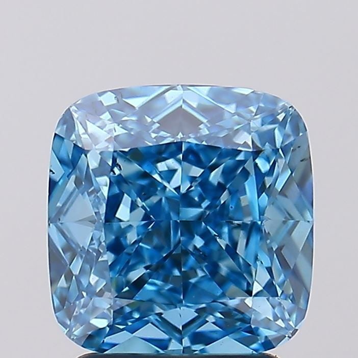Loose Diamond - CUSHION MODIFIED 2.52ct Fancy Vivid Blue SI1: Loose Diamond - CUSHION MODIFIED 2.52ct Fancy Vivid Blue SI1 Source: This is a real non-mined Diamond that has been grown in a lab Shape: CUSHION MODIFIED Carats: 2.52 Color: Fancy Vivid Blue Certific