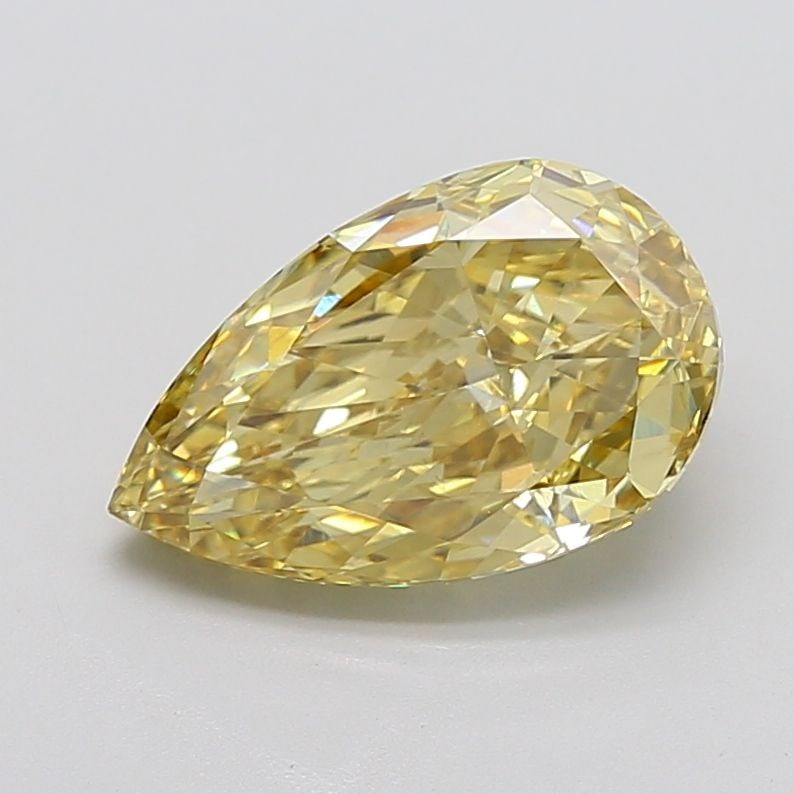 Loose Diamond - PEAR 5.04ct Fancy Intense Yellow VS1: Loose Diamond - PEAR 5.04ct Fancy Intense Yellow VS1 Source: This is a real non-mined Diamond that has been grown in a lab Shape: PEAR Carats: 5.04 Color: Fancy Intense Yellow Certification: IGI Video