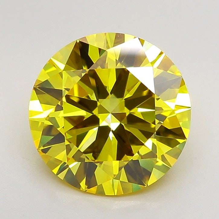 Loose Diamond - ROUND 2.72ct Fancy Vivid Yellow VS1: Loose Diamond - ROUND 2.72ct Fancy Vivid Yellow VS1 Source: This is a real non-mined Diamond that has been grown in a lab Shape: ROUND Carats: 2.72 Color: Fancy Vivid Yellow Certification: IGI Video: