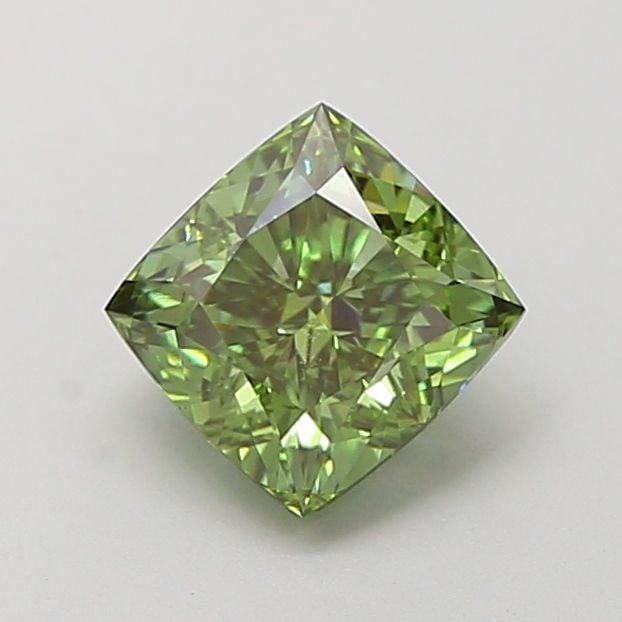 Loose Diamond - CUSHION MODIFIED 1.23ct Fancy Vivid Green VS1: Loose Diamond - CUSHION MODIFIED 1.23ct Fancy Vivid Green VS1 Source: This is a real non-mined Diamond that has been grown in a lab Shape: CUSHION MODIFIED Carats: 1.23 Color: Fancy Vivid Green Certif
