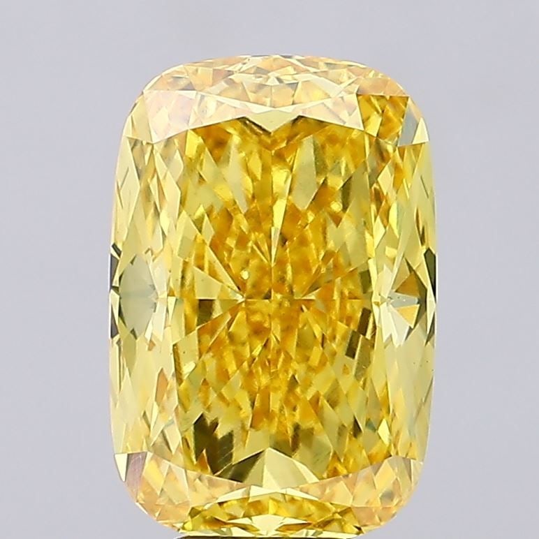 Loose Diamond - CUSHION MODIFIED 7.69ct Fancy Vivid Yellow VS1: Loose Diamond - CUSHION MODIFIED 7.69ct Fancy Vivid Yellow VS1 Source: This is a real non-mined Diamond that has been grown in a lab Shape: CUSHION MODIFIED Carats: 7.69 Color: Fancy Vivid Yellow Cert