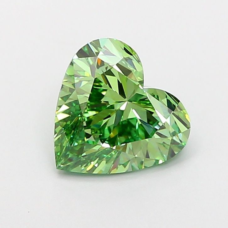 Loose Diamond - HEART 2.03ct Fancy Vivid Green VS1: Loose Diamond - HEART 2.03ct Fancy Vivid Green VS1 Source: This is a real non-mined Diamond that has been grown in a lab Shape: HEART Carats: 2.03 Color: Fancy Vivid Green Certification: IGI Video:
