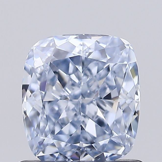 Loose Diamond - CUSHION MODIFIED 1.02ct Fancy Blue VVS2: Loose Diamond - CUSHION MODIFIED 1.02ct Fancy Blue VVS2 Source: This is a real non-mined Diamond that has been grown in a lab Shape: CUSHION MODIFIED Carats: 1.02 Color: Fancy Blue Certification: IGI 