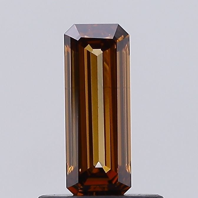 Loose Diamond - EMERALD 0.55ct Fancy Brown VS1: Loose Diamond - EMERALD 0.55ct Fancy Brown VS1 Source: This is a real non-mined Diamond that has been grown in a lab Shape: EMERALD Carats: 0.55 Color: Fancy Brown Certification: IGI Video: