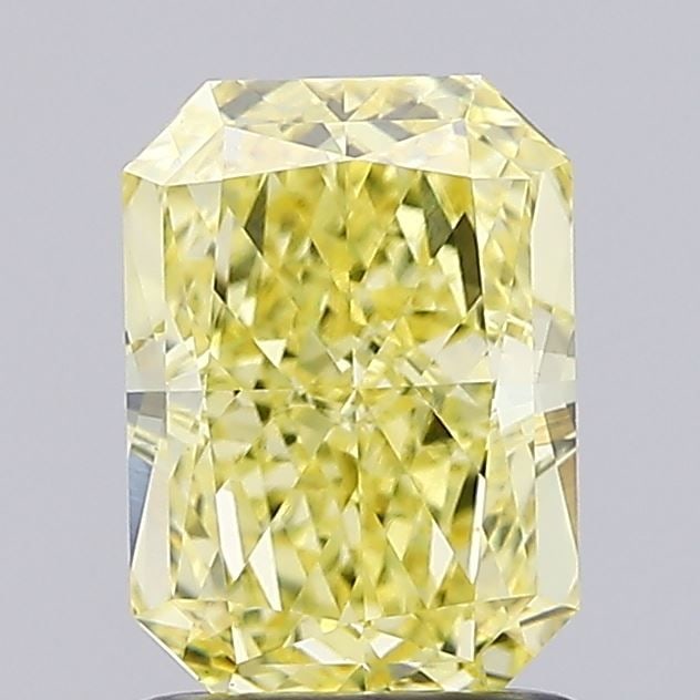 Loose Diamond - RADIANT 1.47ct Fancy Intense Yellow VVS2: Loose Diamond - RADIANT 1.47ct Fancy Intense Yellow VVS2 Source: This is a real non-mined Diamond that has been grown in a lab Shape: RADIANT Carats: 1.47 Color: Fancy Intense Yellow Certification: IG