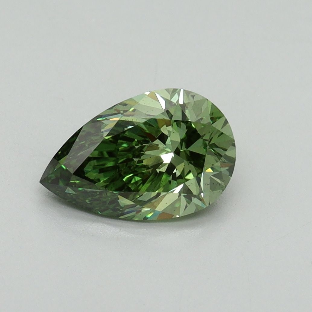 Loose Diamond - PEAR 1.16ct Fancy Vivid Green VS2: Loose Diamond - PEAR 1.16ct Fancy Vivid Green VS2 Source: This is a real non-mined Diamond that has been grown in a lab Shape: PEAR Carats: 1.16 Color: Fancy Vivid Green Certification: IGI Video:
