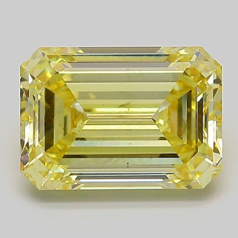 Loose Diamond - EMERALD 2.87ct Fancy Intense Yellow VS2: Loose Diamond - EMERALD 2.87ct Fancy Intense Yellow VS2 Source: This is a real non-mined Diamond that has been grown in a lab Shape: EMERALD Carats: 2.87 Color: Fancy Intense Yellow Certification: IGI