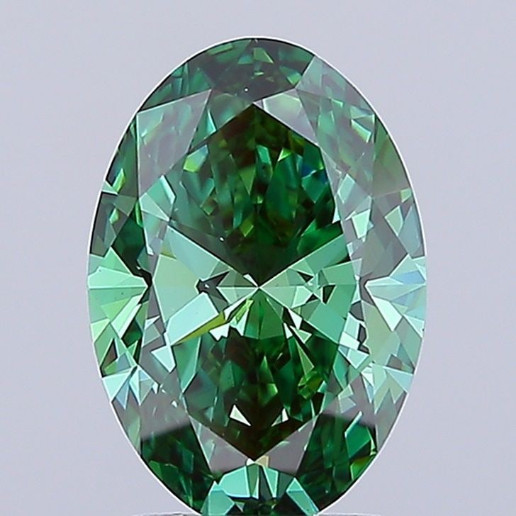 Loose Diamond - OVAL 2.73ct Fancy Vivid Green VS1: Loose Diamond - OVAL 2.73ct Fancy Vivid Green VS1 Source: This is a real non-mined Diamond that has been grown in a lab Shape: OVAL Carats: 2.73 Color: Fancy Vivid Green Certification: IGI Video:
