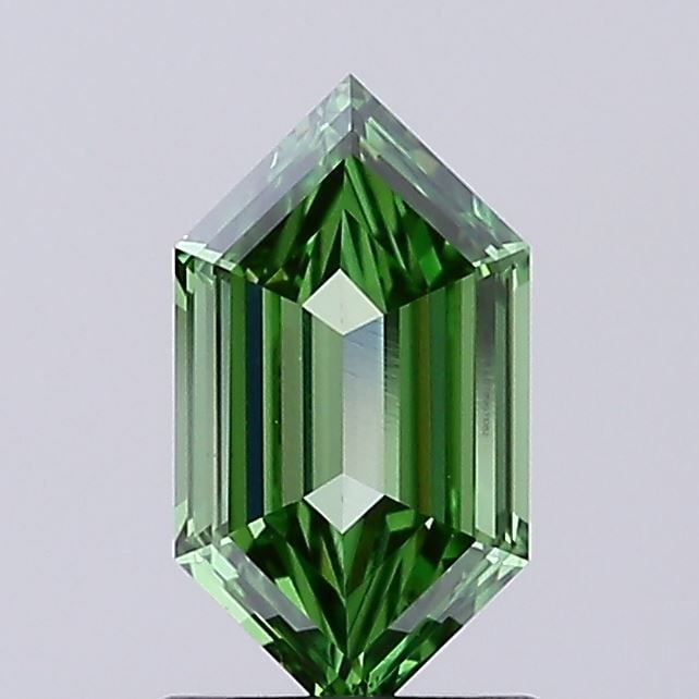 Loose Diamond - HEXAGONAL 0.97ct Fancy Vivid Green VS1: Loose Diamond - HEXAGONAL 0.97ct Fancy Vivid Green VS1 Source: This is a real non-mined Diamond that has been grown in a lab Shape: HEXAGONAL Carats: 0.97 Color: Fancy Vivid Green Certification: IGI V
