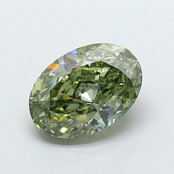 Loose Diamond - OVAL 2.03ct Fancy Vivid Green VS1: Loose Diamond - OVAL 2.03ct Fancy Vivid Green VS1 Source: This is a real non-mined Diamond that has been grown in a lab Shape: OVAL Carats: 2.03 Color: Fancy Vivid Green Certification: IGI Video: