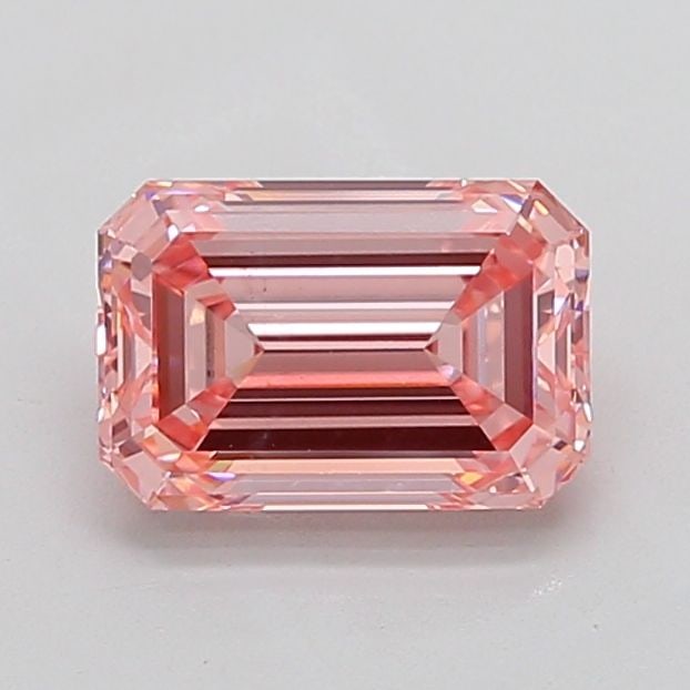 Loose Diamond - EMERALD 2.66ct Fancy Vivid Pink VS1: Loose Diamond - EMERALD 2.66ct Fancy Vivid Pink VS1 Source: This is a real non-mined Diamond that has been grown in a lab Shape: EMERALD Carats: 2.66 Color: Fancy Vivid Pink Certification: IGI The Dia