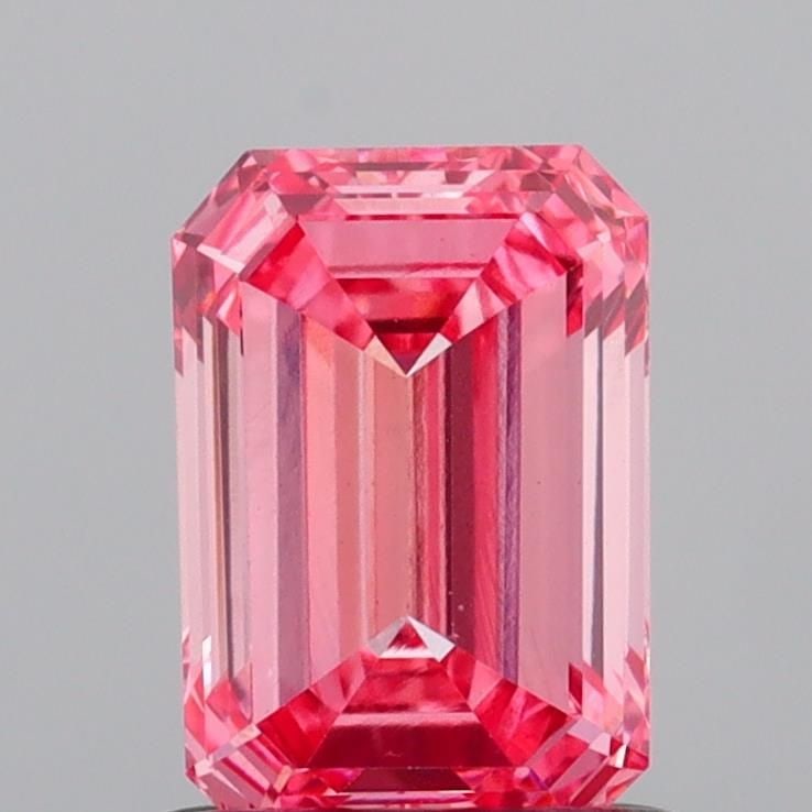 Loose Diamond - EMERALD 1.0ct Fancy Vivid Pink VVS2: Loose Diamond - EMERALD 1.0ct Fancy Vivid Pink VVS2 Source: This is a real non-mined Diamond that has been grown in a lab Shape: EMERALD Carats: 1.0 Color: Fancy Vivid Pink Certification: IGI Video: