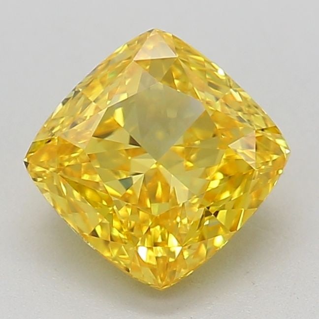 Loose Diamond - CUSHION MODIFIED 0.93ct Fancy Vivid Yellow VVS1: Loose Diamond - CUSHION MODIFIED 0.93ct Fancy Vivid Yellow VVS1 Source: This is a real non-mined Diamond that has been grown in a lab Shape: CUSHION MODIFIED Carats: 0.93 Color: Fancy Vivid Yellow Cer