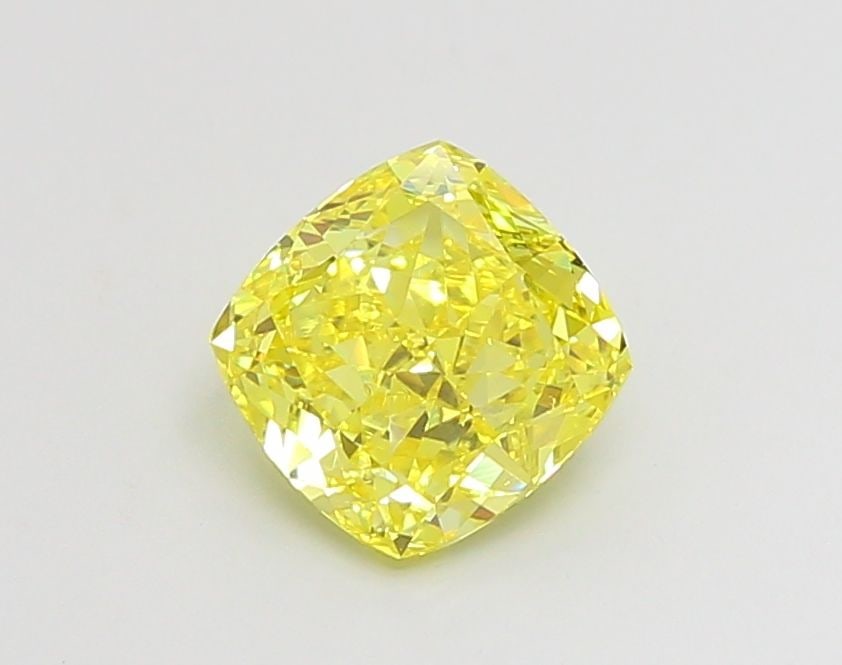 Loose Diamond - CUSHION MODIFIED 1.55ct Fancy Vivid Yellow VS1: Loose Diamond - CUSHION MODIFIED 1.55ct Fancy Vivid Yellow VS1 Source: This is a real non-mined Diamond that has been grown in a lab Shape: CUSHION MODIFIED Carats: 1.55 Color: Fancy Vivid Yellow Cert