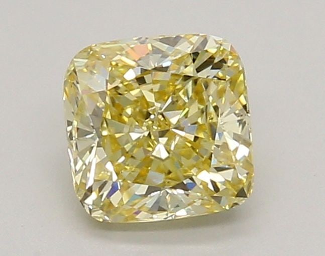 Loose Diamond - CUSHION BRILLIANT 1.03ct Fancy Yellow VS2: Loose Diamond - CUSHION BRILLIANT 1.03ct Fancy Yellow VS2 Source: This is a real non-mined Diamond that has been grown in a lab Shape: CUSHION BRILLIANT Carats: 1.03 Color: Fancy Yellow Certification: