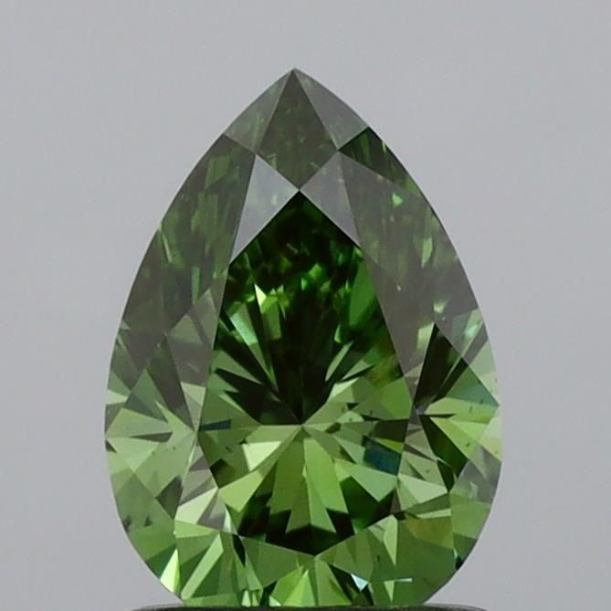 Loose Diamond - PEAR 1.02ct Fancy Vivid Green VS1: Loose Diamond - PEAR 1.02ct Fancy Vivid Green VS1 Source: This is a real non-mined Diamond that has been grown in a lab Shape: PEAR Carats: 1.02 Color: Fancy Vivid Green Certification: IGI Video: