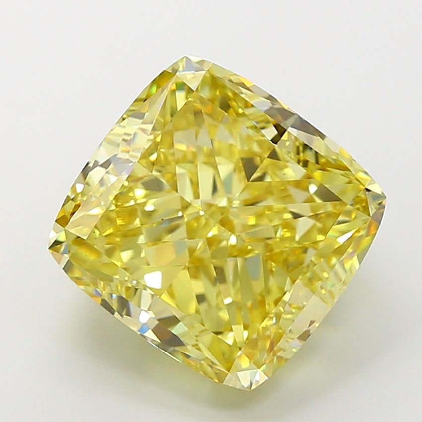 Loose Diamond - CUSHION MODIFIED 12.75ct Fancy Yellow VS1: Loose Diamond - CUSHION MODIFIED 12.75ct Fancy Yellow VS1 Source: This is a real non-mined Diamond that has been grown in a lab Shape: CUSHION MODIFIED Carats: 12.75 Color: Fancy Yellow Certification: