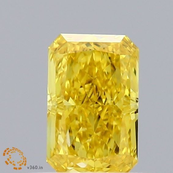 Loose Diamond - RADIANT 0.44ct Fancy Vivid Yellow VS1: Loose Diamond - RADIANT 0.44ct Fancy Vivid Yellow VS1 Source: This is a real non-mined Diamond that has been grown in a lab Shape: RADIANT Carats: 0.44 Color: Fancy Vivid Yellow Certification: IGI Vid