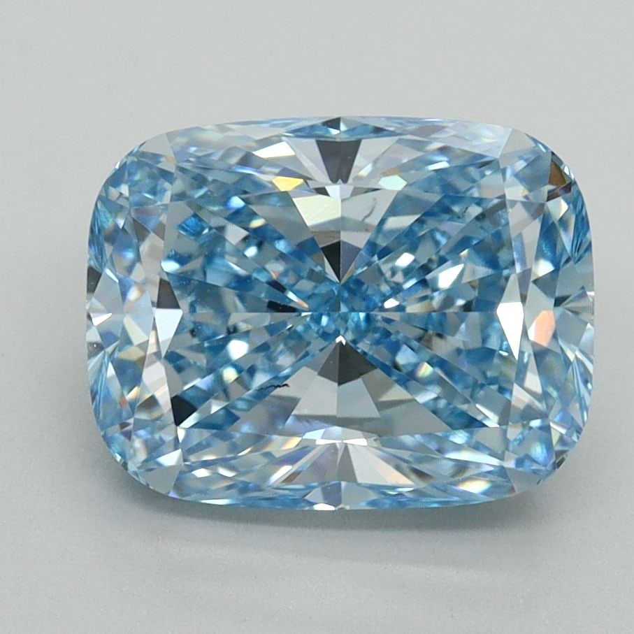 Loose Diamond - CUSHION BRILLIANT 3.02ct Fancy Vivid Blue VS2: Loose Diamond - CUSHION BRILLIANT 3.02ct Fancy Vivid Blue VS2 Source: This is a real non-mined Diamond that has been grown in a lab Shape: CUSHION BRILLIANT Carats: 3.02 Color: Fancy Vivid Blue Certif