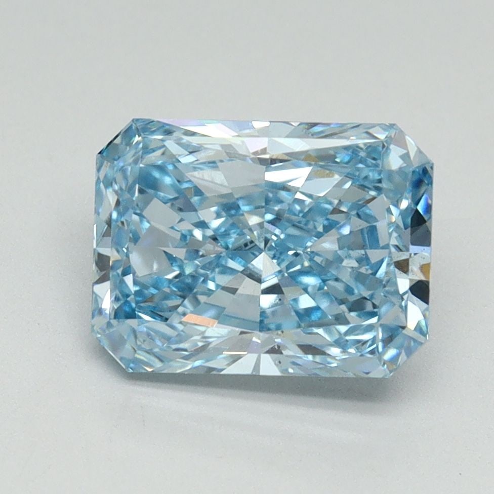 Loose Diamond - RADIANT 2.31ct Fancy Vivid Blue SI1: Loose Diamond - RADIANT 2.31ct Fancy Vivid Blue SI1 Source: This is a real non-mined Diamond that has been grown in a lab Shape: RADIANT Carats: 2.31 Color: Fancy Vivid Blue Certification: IGI Video: