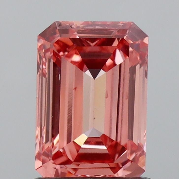 Loose Diamond - EMERALD 1.08ct Fancy Vivid Pink VS2: Loose Diamond - EMERALD 1.08ct Fancy Vivid Pink VS2 Source: This is a real non-mined Diamond that has been grown in a lab Shape: EMERALD Carats: 1.08 Color: Fancy Vivid Pink Certification: IGI Video:
