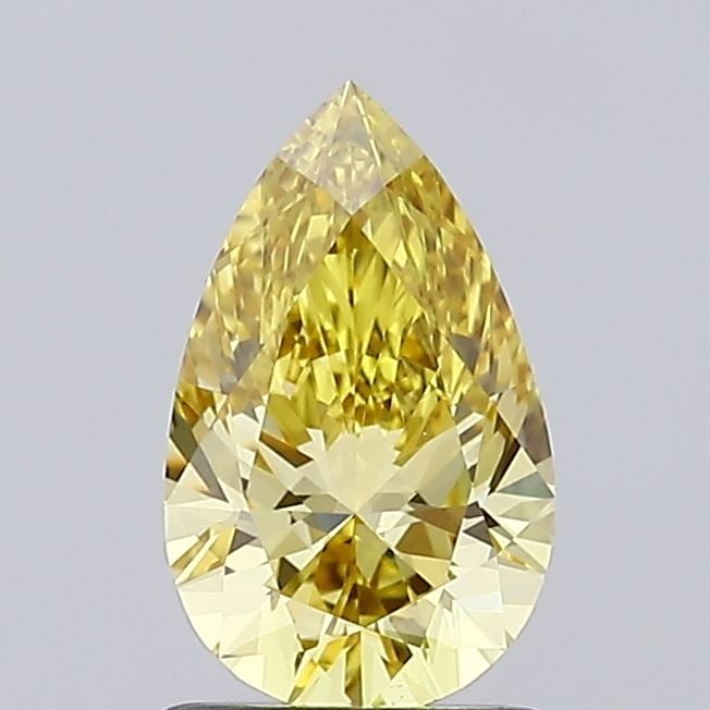 Loose Diamond - PEAR 1.08ct Fancy Intense Yellow VVS2: Loose Diamond - PEAR 1.08ct Fancy Intense Yellow VVS2 Source: This is a real non-mined Diamond that has been grown in a lab Shape: PEAR Carats: 1.08 Color: Fancy Intense Yellow Certification: IGI Vide