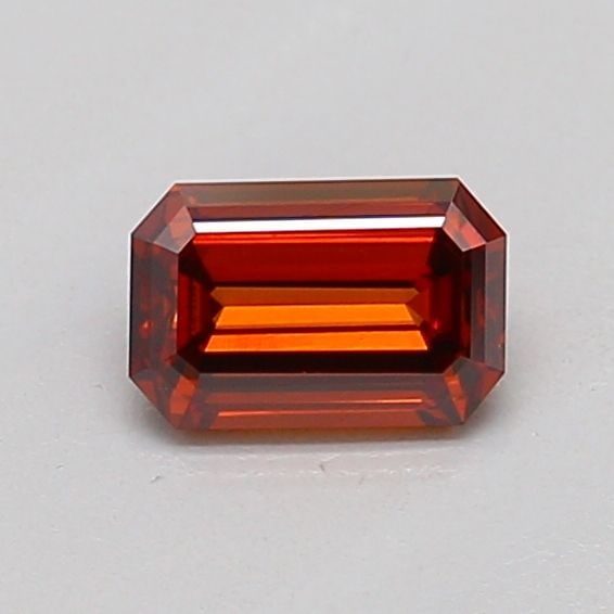 Loose Diamond - EMERALD 0.26ct Fancy Deep Orange VS1: Loose Diamond - EMERALD 0.26ct Fancy Deep Orange VS1 Source: This is a real non-mined Diamond that has been grown in a lab Shape: EMERALD Carats: 0.26 Color: Fancy Deep Orange Certification: IGI The D