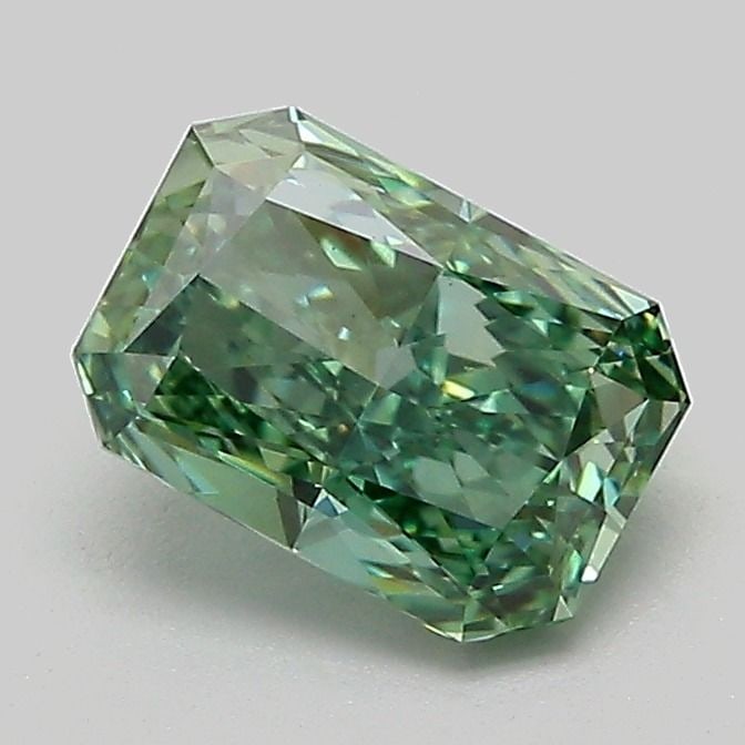 Loose Diamond - RADIANT 1.12ct Fancy Vivid Green VS1: Loose Diamond - RADIANT 1.12ct Fancy Vivid Green VS1 Source: This is a real non-mined Diamond that has been grown in a lab Shape: RADIANT Carats: 1.12 Color: Fancy Vivid Green Certification: IGI Video
