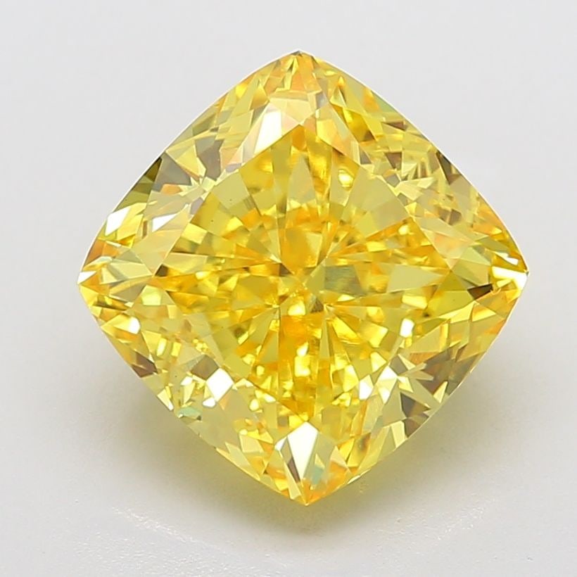 Loose Diamond - CUSHION MODIFIED 8.68ct Fancy Vivid Yellow VS1: Loose Diamond - CUSHION MODIFIED 8.68ct Fancy Vivid Yellow VS1 Source: This is a real non-mined Diamond that has been grown in a lab Shape: CUSHION MODIFIED Carats: 8.68 Color: Fancy Vivid Yellow Cert
