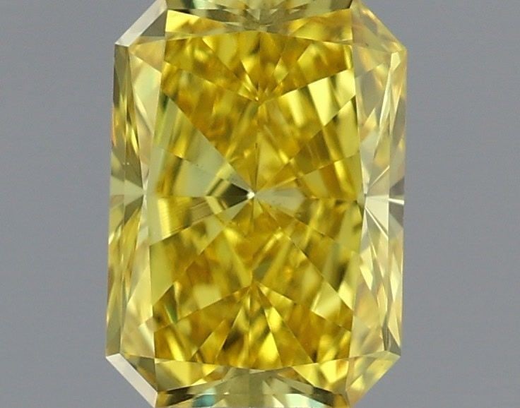 Loose Diamond - RADIANT 0.51ct Fancy Vivid Yellow VS1: Loose Diamond - RADIANT 0.51ct Fancy Vivid Yellow VS1 Source: This is a real non-mined Diamond that has been grown in a lab Shape: RADIANT Carats: 0.51 Color: Fancy Vivid Yellow Certification: IGI Vid