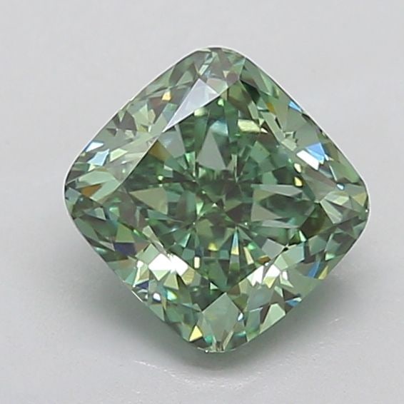 Loose Diamond - CUSHION MODIFIED 2.7ct Fancy Vivid Green VS1: Loose Diamond - CUSHION MODIFIED 2.7ct Fancy Vivid Green VS1 Source: This is a real non-mined Diamond that has been grown in a lab Shape: CUSHION MODIFIED Carats: 2.7 Color: Fancy Vivid Green Certific