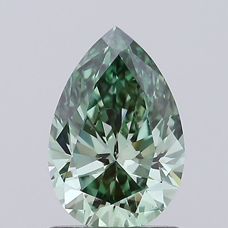 Loose Diamond - PEAR 1.02ct Fancy Vivid Green VS1: Loose Diamond - PEAR 1.02ct Fancy Vivid Green VS1 Source: This is a real non-mined Diamond that has been grown in a lab Shape: PEAR Carats: 1.02 Color: Fancy Vivid Green Certification: IGI Video: