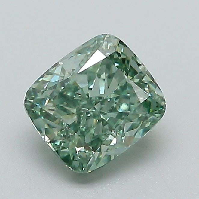 Loose Diamond - CUSHION MODIFIED 1.06ct Fancy Vivid Green VVS2: Loose Diamond - CUSHION MODIFIED 1.06ct Fancy Vivid Green VVS2 Source: This is a real non-mined Diamond that has been grown in a lab Shape: CUSHION MODIFIED Carats: 1.06 Color: Fancy Vivid Green Certi