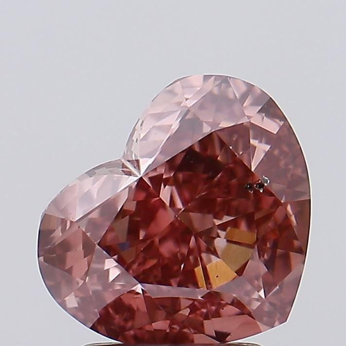 Loose Diamond - HEART 2.77ct Fancy Vivid Brownish Pink SI1: Loose Diamond - HEART 2.77ct Fancy Vivid Brownish Pink SI1 Source: This is a real non-mined Diamond that has been grown in a lab Shape: HEART Carats: 2.77 Color: Fancy Vivid Brownish Pink Certificatio