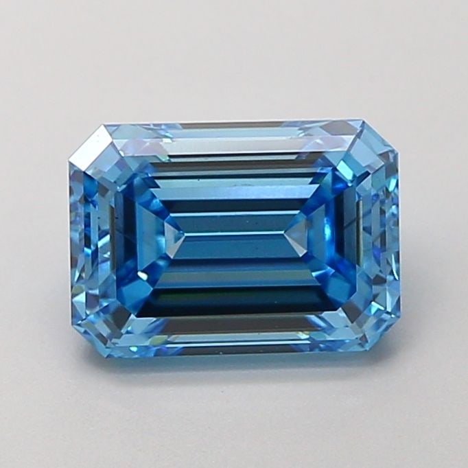 Loose Diamond - EMERALD 2.01ct Fancy Vivid Blue VS1: Loose Diamond - EMERALD 2.01ct Fancy Vivid Blue VS1 Source: This is a real non-mined Diamond that has been grown in a lab Shape: EMERALD Carats: 2.01 Color: Fancy Vivid Blue Certification: IGI Video: