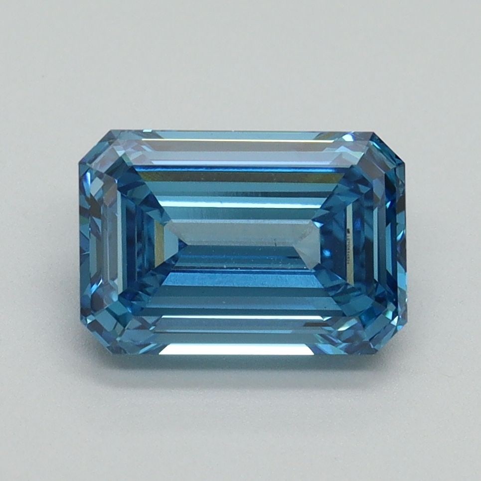 Loose Diamond - EMERALD 2.05ct Fancy Vivid Blue VS1: Loose Diamond - EMERALD 2.05ct Fancy Vivid Blue VS1 Source: This is a real non-mined Diamond that has been grown in a lab Shape: EMERALD Carats: 2.05 Color: Fancy Vivid Blue Certification: IGI Video: