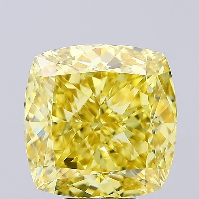 Loose Diamond - CUSHION MODIFIED 7.36ct Fancy Vivid Yellow VVS2: Loose Diamond - CUSHION MODIFIED 7.36ct Fancy Vivid Yellow VVS2 Source: This is a real non-mined Diamond that has been grown in a lab Shape: CUSHION MODIFIED Carats: 7.36 Color: Fancy Vivid Yellow Cer