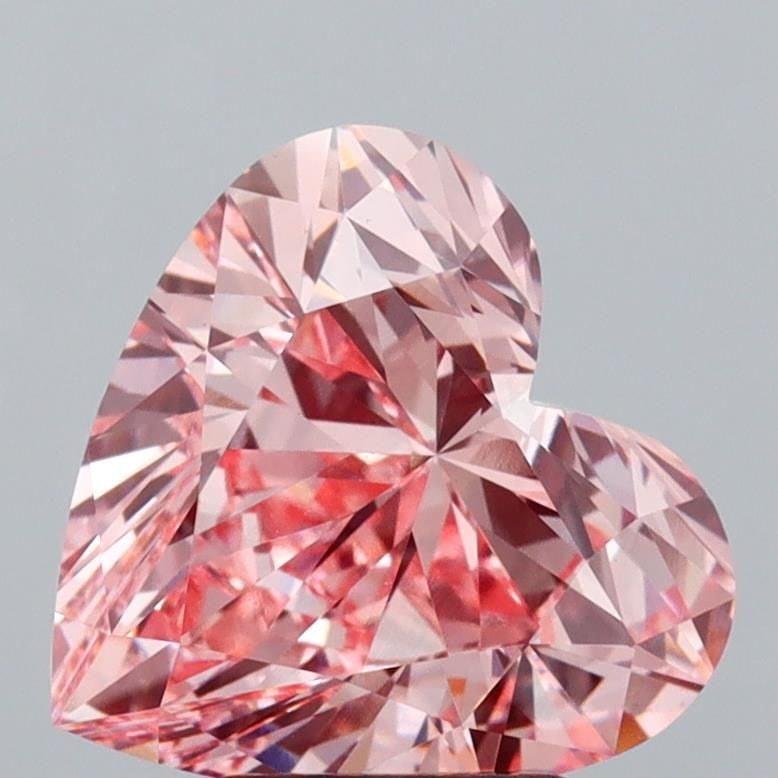 Loose Diamond - HEART 4.08ct Fancy Vivid Pink VS1: Loose Diamond - HEART 4.08ct Fancy Vivid Pink VS1 Source: This is a real non-mined Diamond that has been grown in a lab Shape: HEART Carats: 4.08 Color: Fancy Vivid Pink Certification: IGI Video: