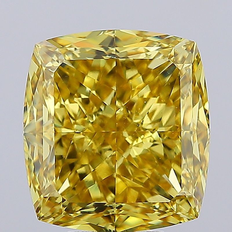 Loose Diamond - CUSHION MODIFIED 10.03ct Fancy Vivid Yellow VS1: Loose Diamond - CUSHION MODIFIED 10.03ct Fancy Vivid Yellow VS1 Source: This is a real non-mined Diamond that has been grown in a lab Shape: CUSHION MODIFIED Carats: 10.03 Color: Fancy Vivid Yellow Ce