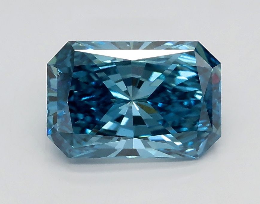 Loose Diamond - RADIANT 1.21ct Fancy Vivid Blue VS1: Loose Diamond - RADIANT 1.21ct Fancy Vivid Blue VS1 Source: This is a real non-mined Diamond that has been grown in a lab Shape: RADIANT Carats: 1.21 Color: Fancy Vivid Blue Certification: IGI Video: