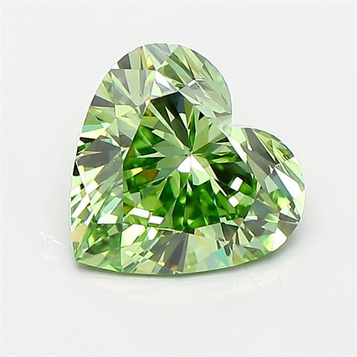 Loose Diamond - HEART 1.74ct Fancy Vivid Green VVS2: Loose Diamond - HEART 1.74ct Fancy Vivid Green VVS2 Source: This is a real non-mined Diamond that has been grown in a lab Shape: HEART Carats: 1.74 Color: Fancy Vivid Green Certification: IGI Video: