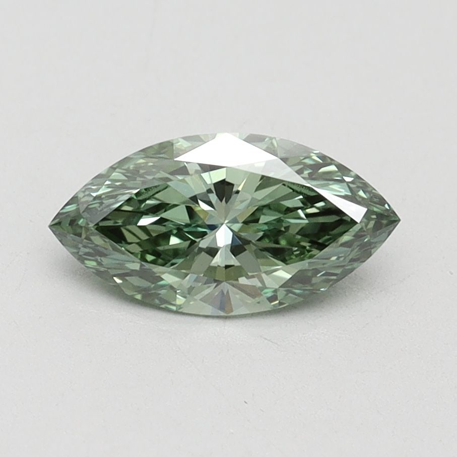 Loose Diamond - MARQUISE 0.83ct Fancy Vivid Green VS1: Loose Diamond - MARQUISE 0.83ct Fancy Vivid Green VS1 Source: This is a real non-mined Diamond that has been grown in a lab Shape: MARQUISE Carats: 0.83 Color: Fancy Vivid Green Certification: IGI Vid
