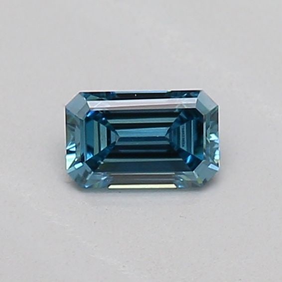 Loose Diamond - EMERALD 0.14ct Fancy Vivid Blue VS1: Loose Diamond - EMERALD 0.14ct Fancy Vivid Blue VS1 Source: This is a real non-mined Diamond that has been grown in a lab Shape: EMERALD Carats: 0.14 Color: Fancy Vivid Blue Certification: IGI Video: