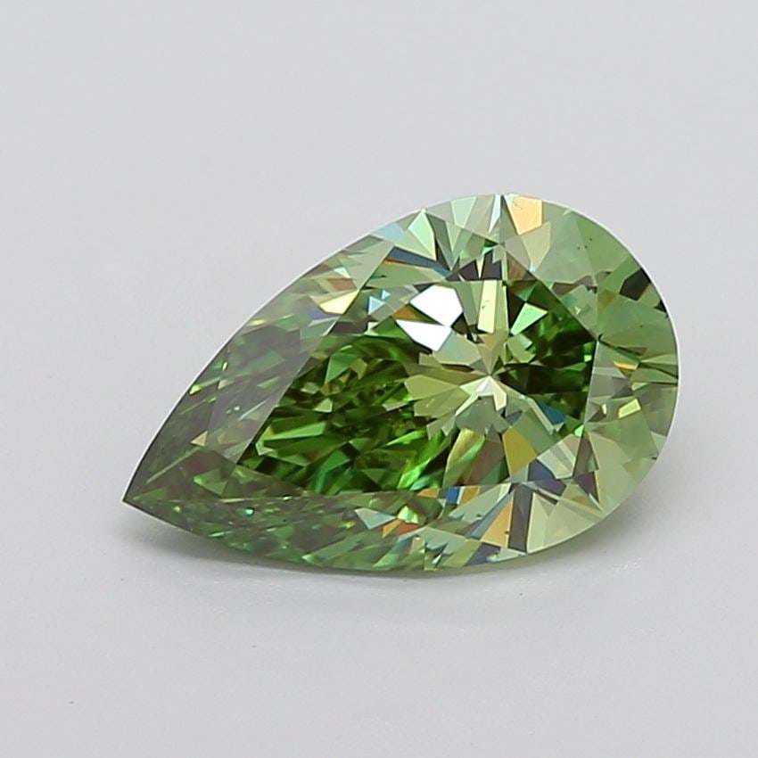 Loose Diamond - PEAR 4.06ct Fancy Vivid Green VS2: Loose Diamond - PEAR 4.06ct Fancy Vivid Green VS2 Source: This is a real non-mined Diamond that has been grown in a lab Shape: PEAR Carats: 4.06 Color: Fancy Vivid Green Certification: IGI Video: