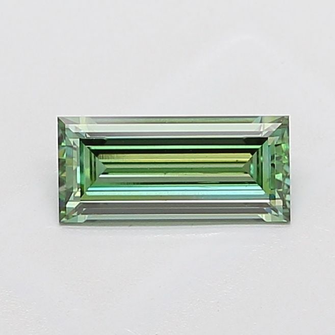 Loose Diamond - BAGUETTE 1.02ct Fancy Vivid Green VS2: Loose Diamond - BAGUETTE 1.02ct Fancy Vivid Green VS2 Source: This is a real non-mined Diamond that has been grown in a lab Shape: BAGUETTE Carats: 1.02 Color: Fancy Vivid Green Certification: IGI Vid