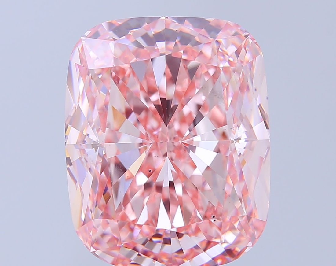 Loose Diamond - CUSHION MODIFIED 16.07ct Fancy Vivid Pink VS2: Loose Diamond - CUSHION MODIFIED 16.07ct Fancy Vivid Pink VS2 Source: This is a real non-mined Diamond that has been grown in a lab Shape: CUSHION MODIFIED Carats: 16.07 Color: Fancy Vivid Pink Certif