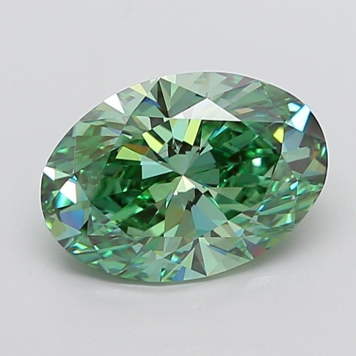 Loose Diamond - OVAL 4.51ct Fancy Vivid Green VS1: Loose Diamond - OVAL 4.51ct Fancy Vivid Green VS1 Source: This is a real non-mined Diamond that has been grown in a lab Shape: OVAL Carats: 4.51 Color: Fancy Vivid Green Certification: IGI Video: