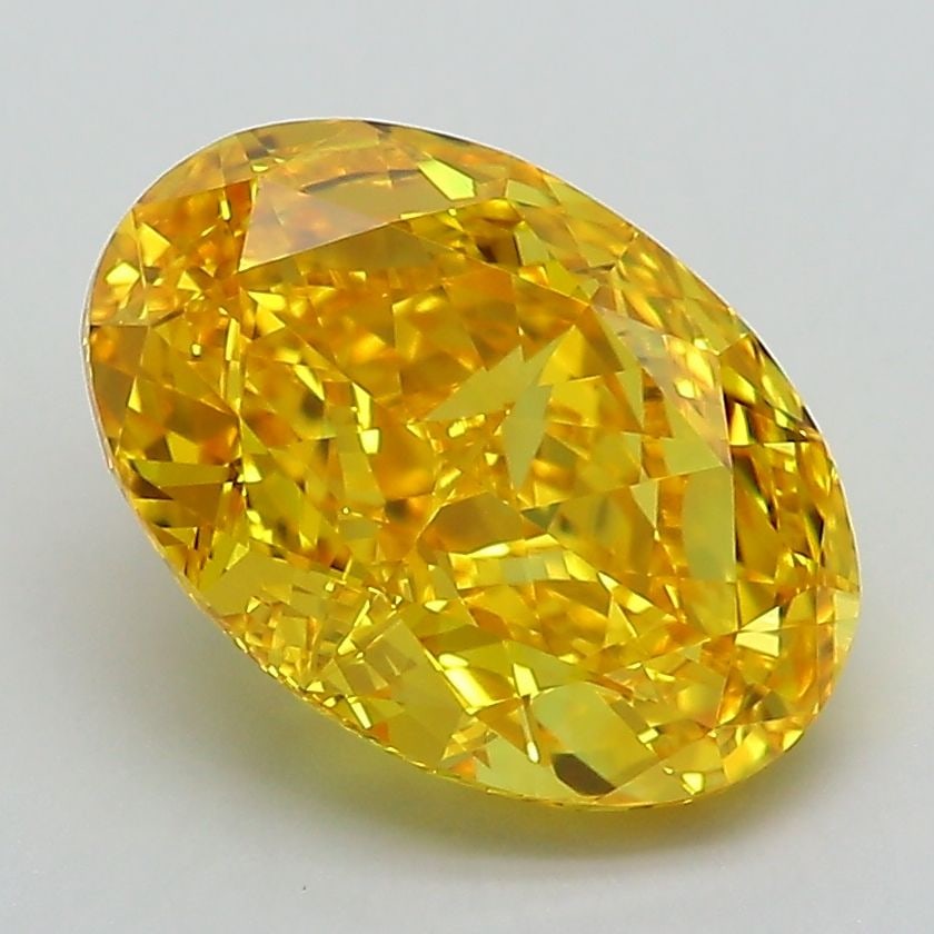 Loose Diamond - OVAL 3.1ct Fancy Vivid Yellow VVS2: Loose Diamond - OVAL 3.1ct Fancy Vivid Yellow VVS2 Source: This is a real non-mined Diamond that has been grown in a lab Shape: OVAL Carats: 3.1 Color: Fancy Vivid Yellow Certification: IGI Video: